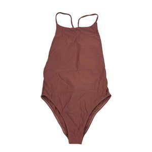 Women’s Open Back Tied Brown Leotard, Size L